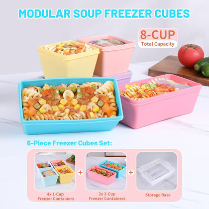 Gemice 1-Cup Silicone Freezer Molds with Lids, Individual 4-Pack