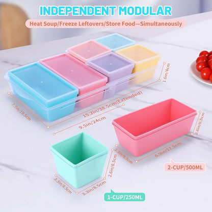 Gemice 1-Cup Silicone Freezer Molds with Lids, Individual 4-Pack