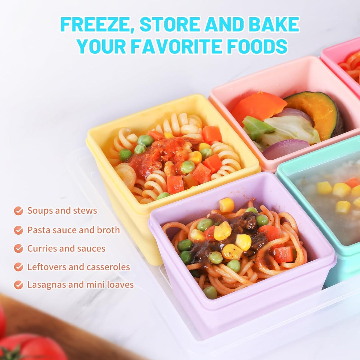 Gemice 1-Cup Silicone Freezer Molds with Lids, Individual 4-Pack