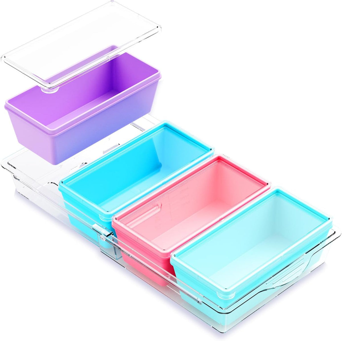 Gemice 1-Cup Silicone Freezer Molds with Lids, Individual 4-Pack