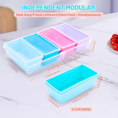 Gemice 1-Cup Silicone Freezer Molds with Lids, Individual 4-Pack