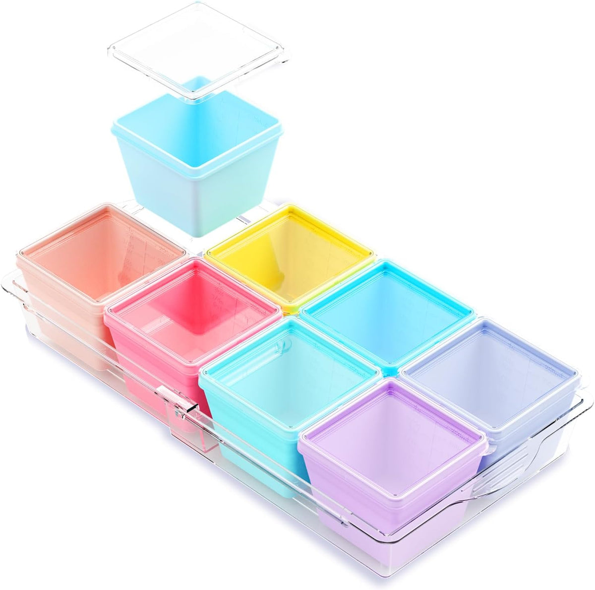 Gemice 1-Cup Silicone Freezer Molds with Lids, Individual 4-Pack