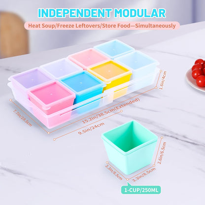 Gemice 1-Cup Silicone Freezer Molds with Lids, Individual 4-Pack