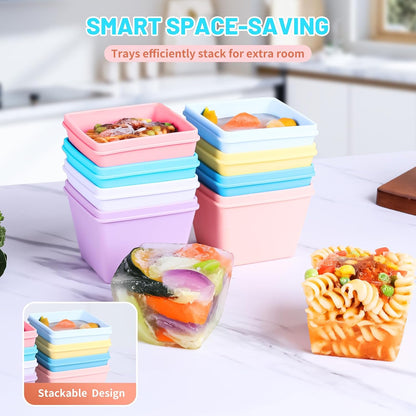 Gemice 1-Cup Silicone Freezer Molds with Lids, Individual 4-Pack