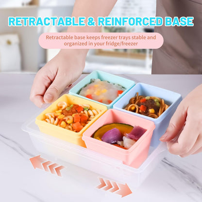 Gemice 1-Cup Silicone Freezer Molds with Lids, Individual 4-Pack