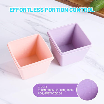 Gemice 1-Cup Silicone Freezer Molds with Lids, Individual 4-Pack