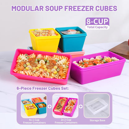 Gemice 1-Cup Silicone Freezer Molds with Lids, Individual 4-Pack