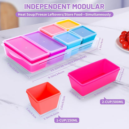 Gemice 1-Cup Silicone Freezer Molds with Lids, Individual 4-Pack