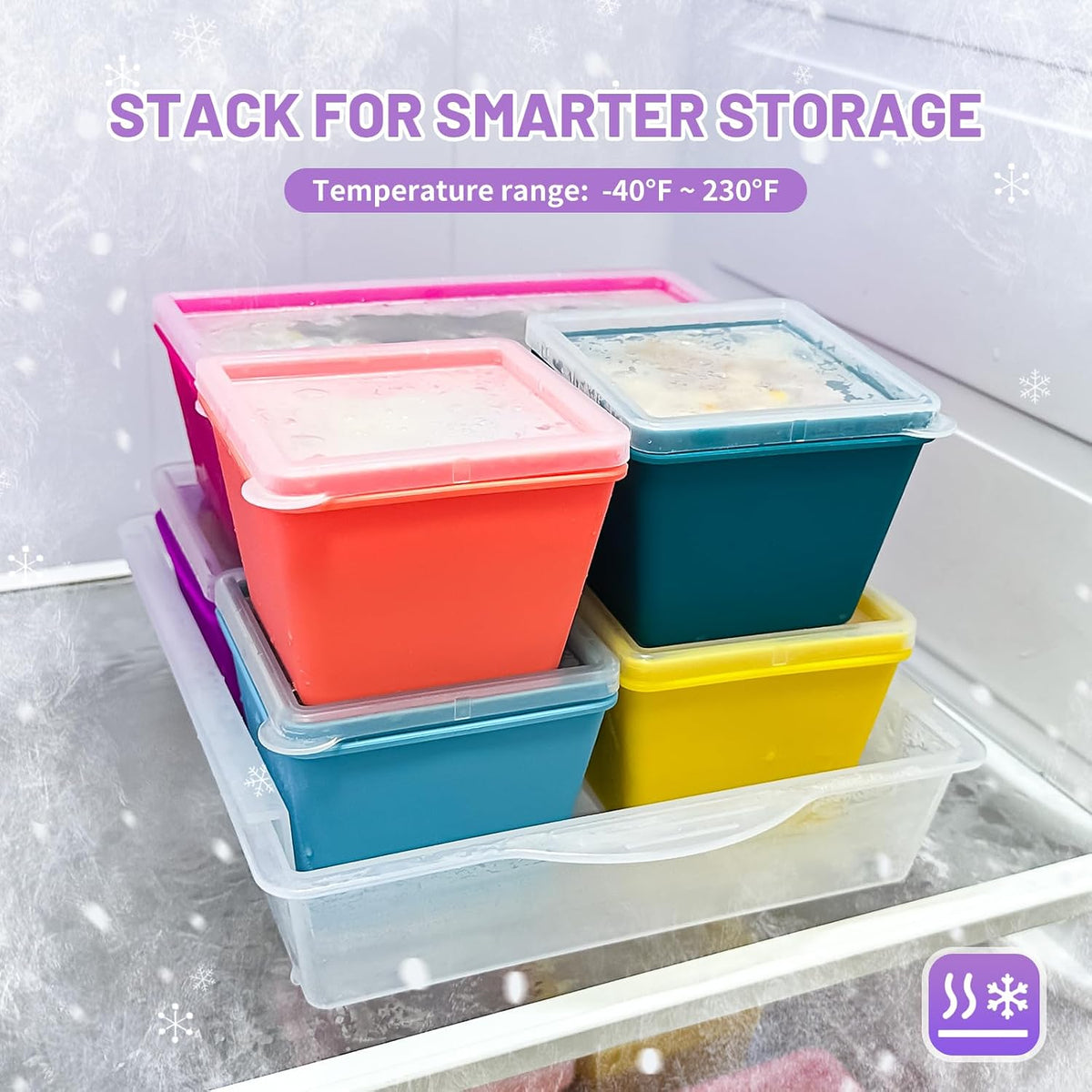 Gemice 1-Cup Silicone Freezer Molds with Lids, Individual 4-Pack