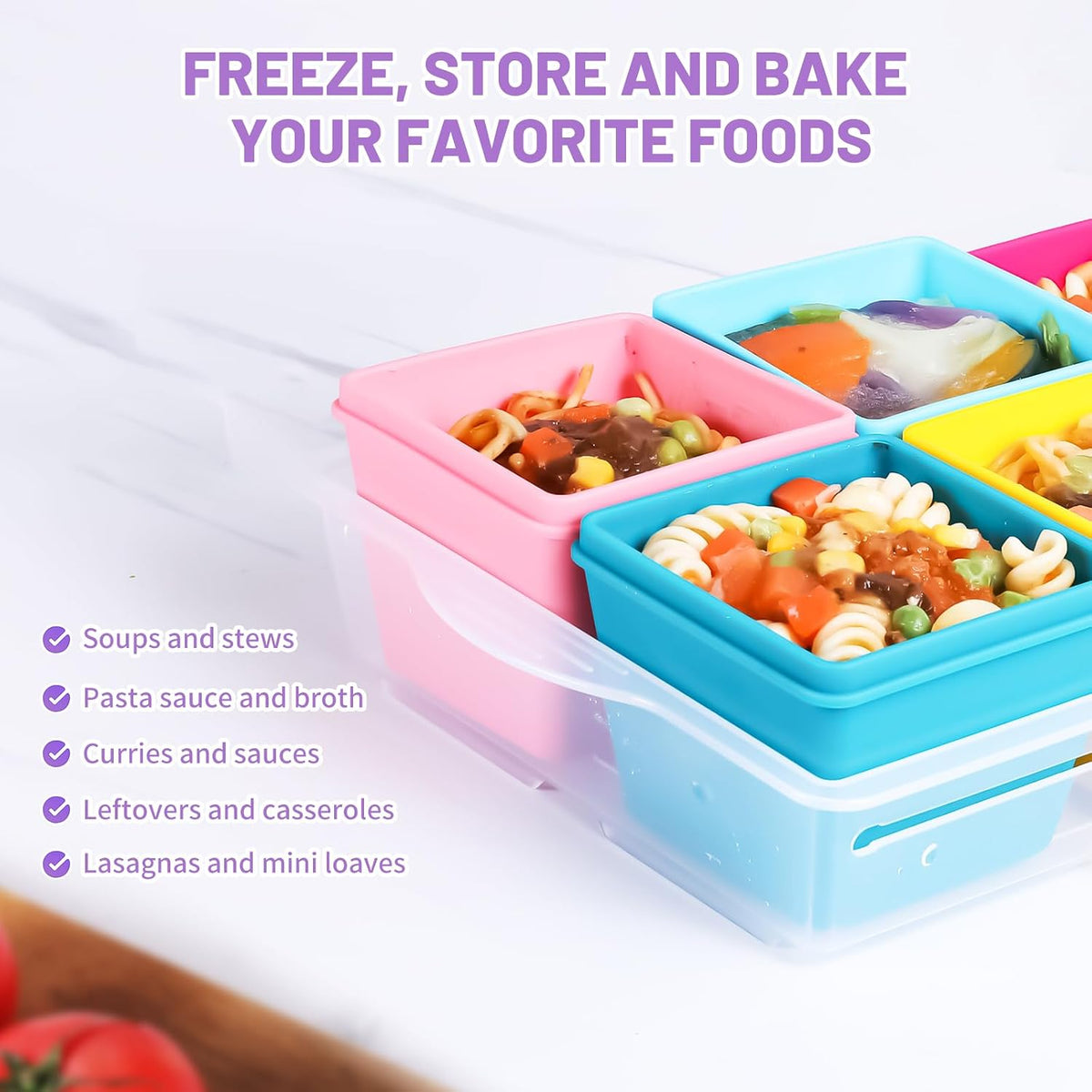 Gemice 1-Cup Silicone Freezer Molds with Lids, Individual 4-Pack