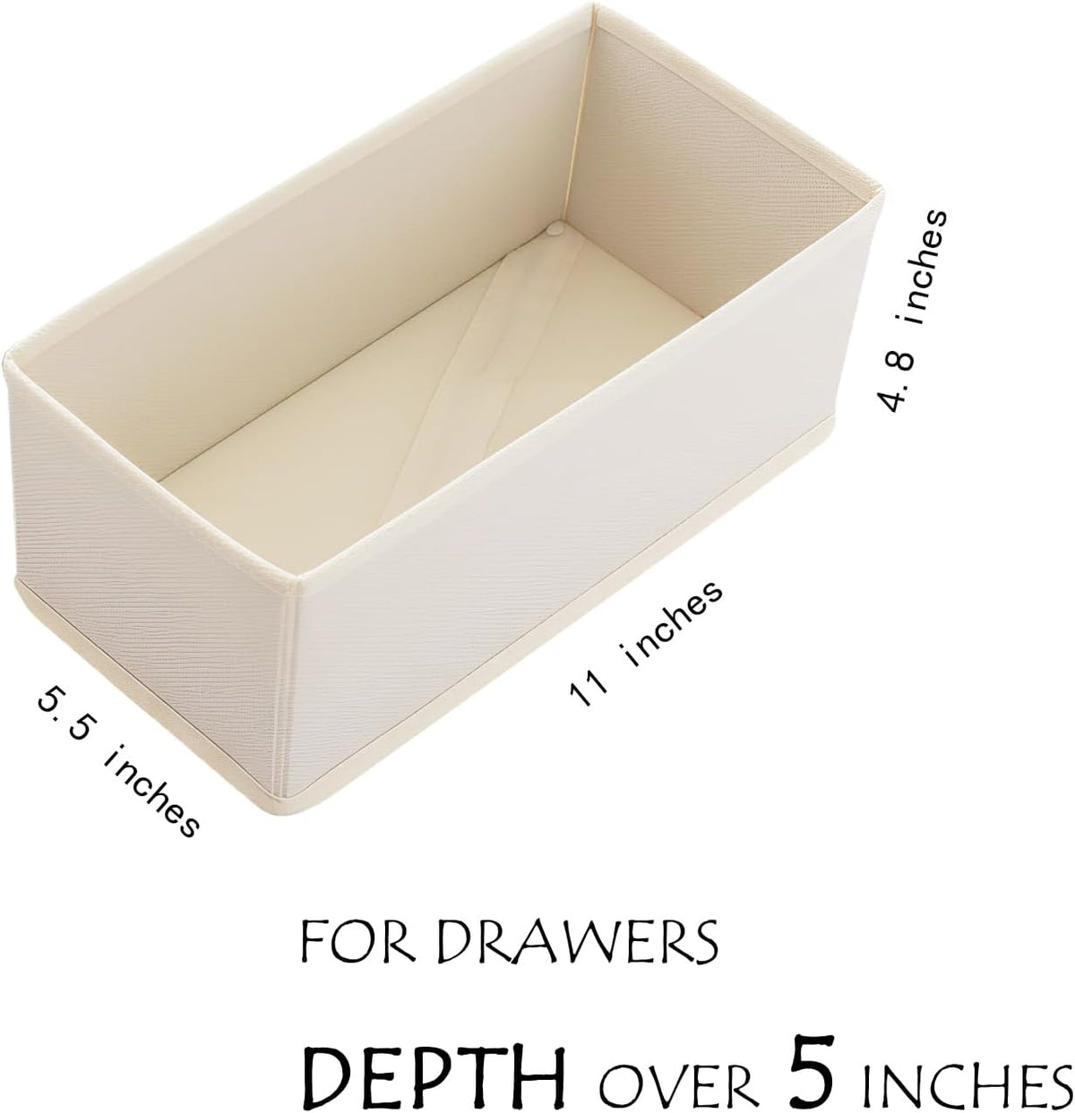 Small Foldable Fabric Drawer Organizer 3-Pack - 11" Breathable Closet & Dresser Storage Bins for Underwear, Socks, Baby Clothes & Bras, Grey