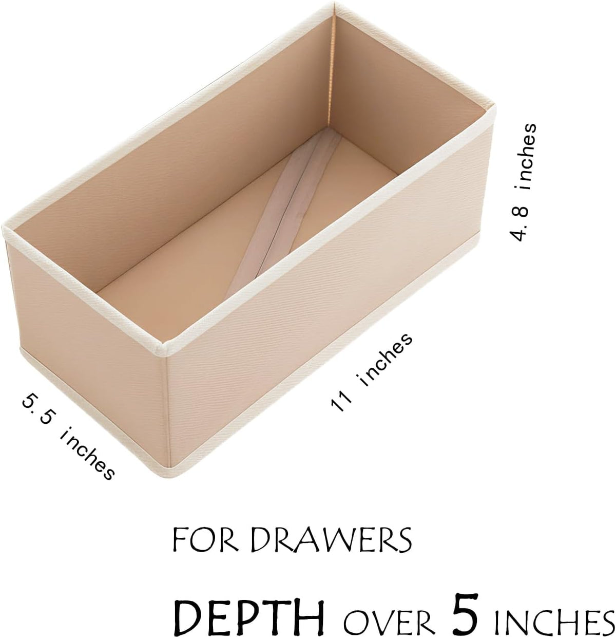 Small Foldable Fabric Drawer Organizer 3-Pack - 11" Breathable Closet & Dresser Storage Bins for Underwear, Socks, Baby Clothes & Bras, Grey