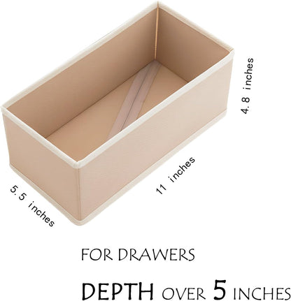 Small Foldable Fabric Drawer Organizer 3-Pack - 11" Breathable Closet & Dresser Storage Bins for Underwear, Socks, Baby Clothes & Bras, Grey