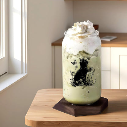 Cute Owl Glass Cup With Lids And Straws, Owl Gift For Women, IIced, Coffee, Smoothie, Cocktail, Beer, Whiskey, Soda, Matcha,16 Oz, Home Office Table Desk Decoration!