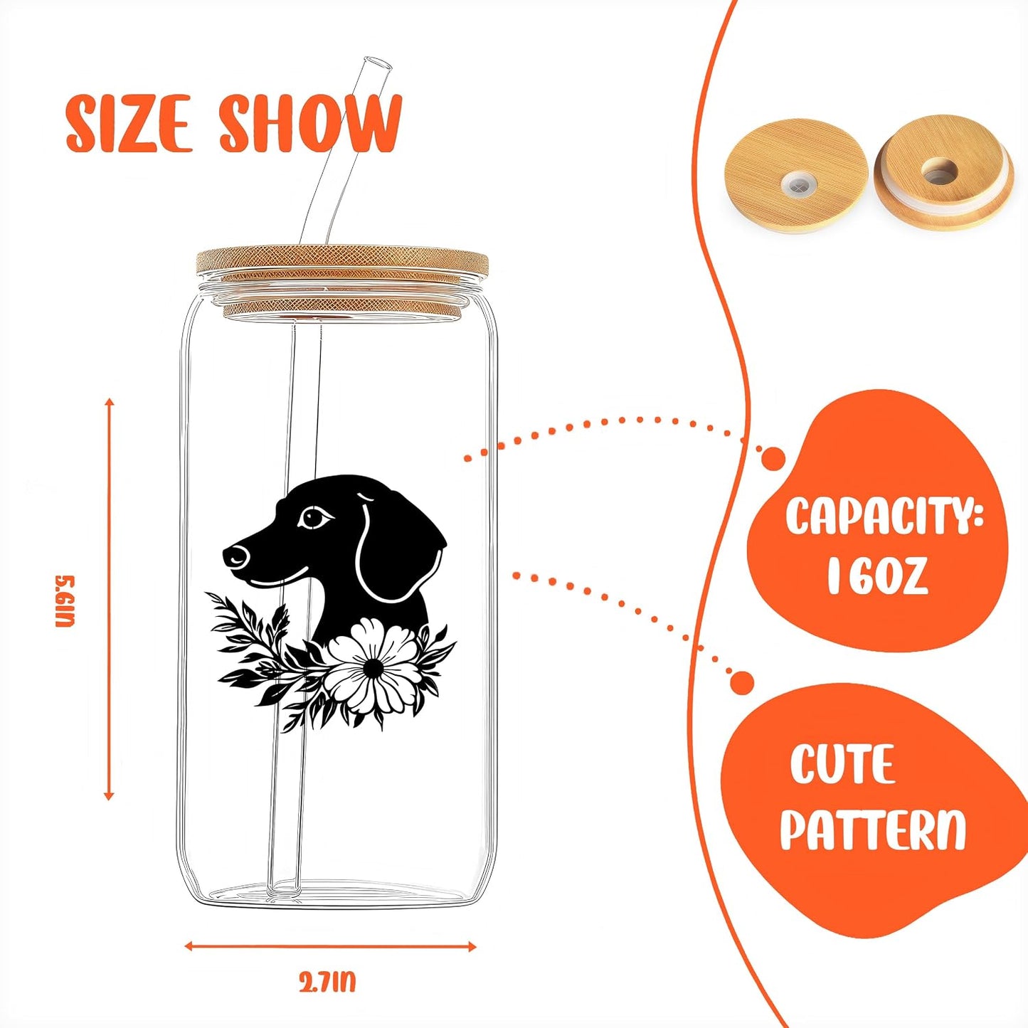 Cute Owl Glass Cup With Lids And Straws, Owl Gift For Women, IIced, Coffee, Smoothie, Cocktail, Beer, Whiskey, Soda, Matcha,16 Oz, Home Office Table Desk Decoration!