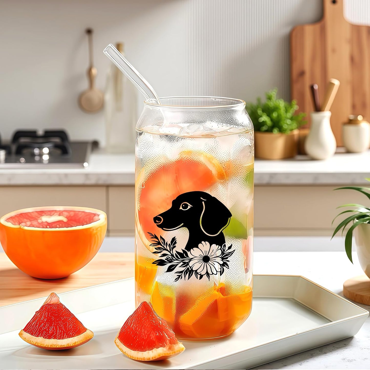 Cute Owl Glass Cup With Lids And Straws, Owl Gift For Women, IIced, Coffee, Smoothie, Cocktail, Beer, Whiskey, Soda, Matcha,16 Oz, Home Office Table Desk Decoration!