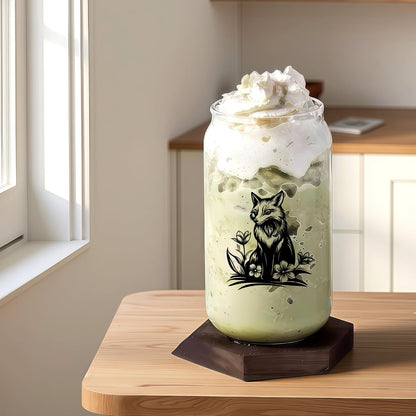 Cute Owl Glass Cup With Lids And Straws, Owl Gift For Women, IIced, Coffee, Smoothie, Cocktail, Beer, Whiskey, Soda, Matcha,16 Oz, Home Office Table Desk Decoration!