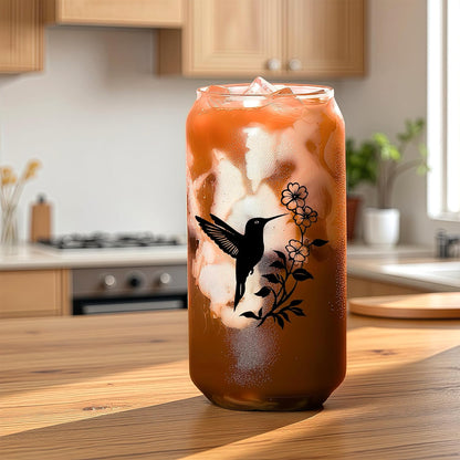 Cute Owl Glass Cup With Lids And Straws, Owl Gift For Women, IIced, Coffee, Smoothie, Cocktail, Beer, Whiskey, Soda, Matcha,16 Oz, Home Office Table Desk Decoration!