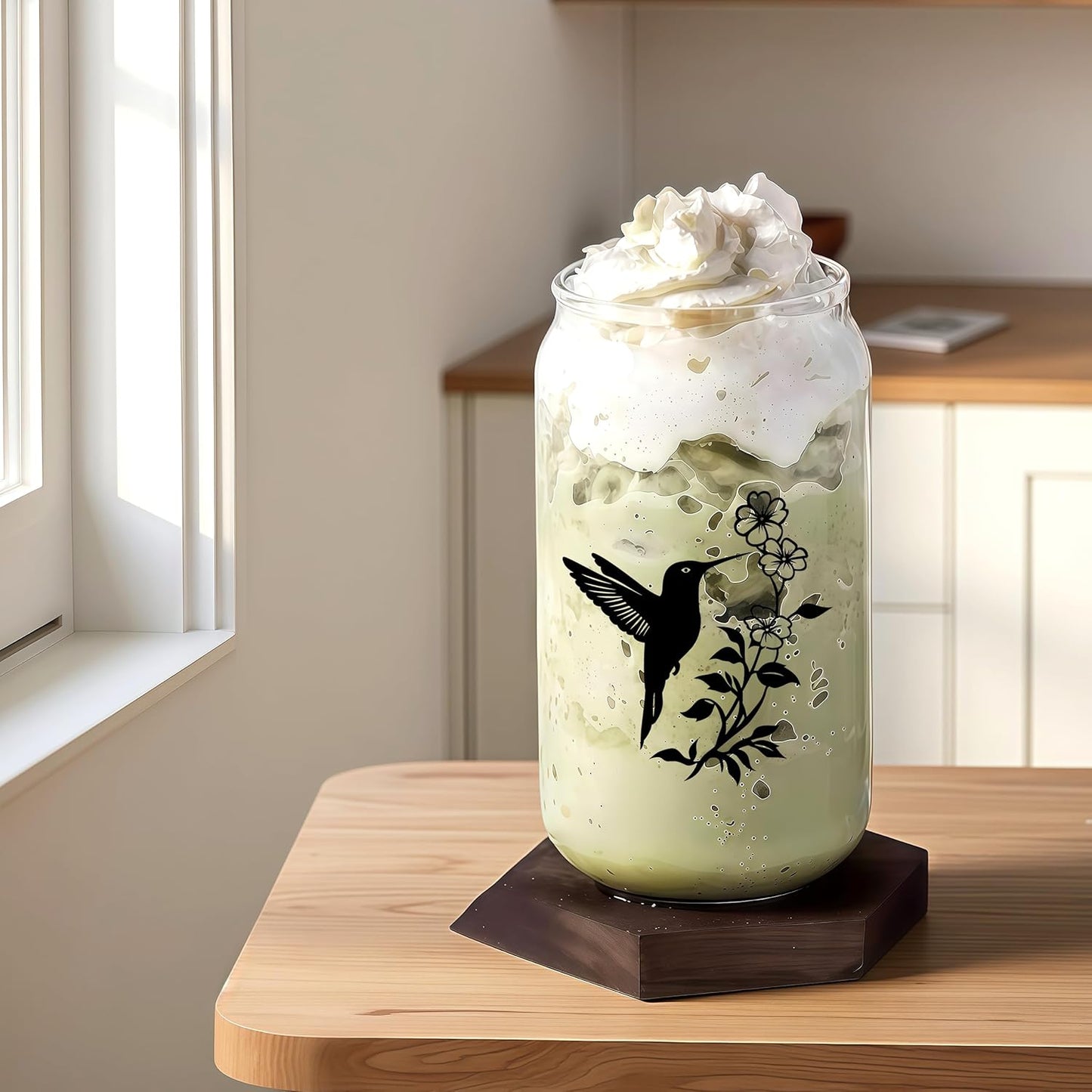 Cute Owl Glass Cup With Lids And Straws, Owl Gift For Women, IIced, Coffee, Smoothie, Cocktail, Beer, Whiskey, Soda, Matcha,16 Oz, Home Office Table Desk Decoration!