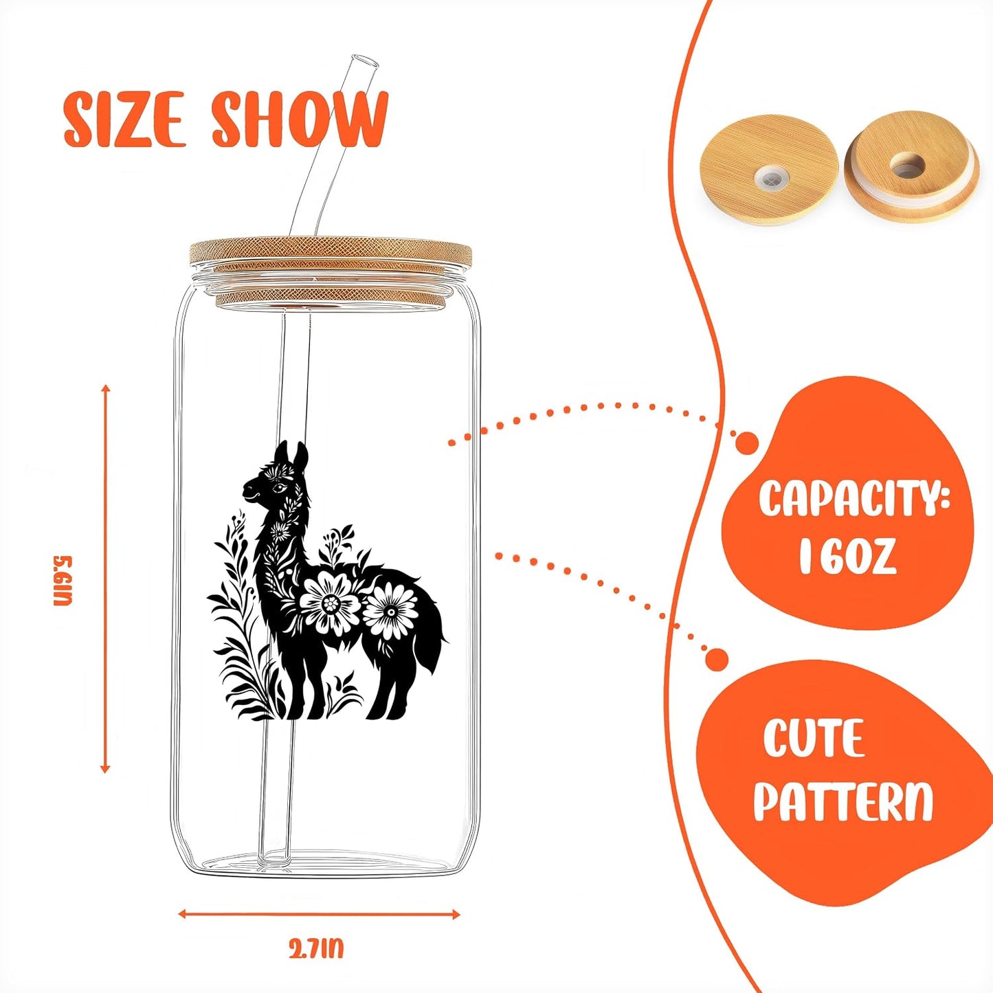Cute Owl Glass Cup With Lids And Straws, Owl Gift For Women, IIced, Coffee, Smoothie, Cocktail, Beer, Whiskey, Soda, Matcha,16 Oz, Home Office Table Desk Decoration!