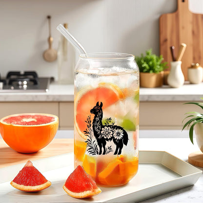 Cute Owl Glass Cup With Lids And Straws, Owl Gift For Women, IIced, Coffee, Smoothie, Cocktail, Beer, Whiskey, Soda, Matcha,16 Oz, Home Office Table Desk Decoration!
