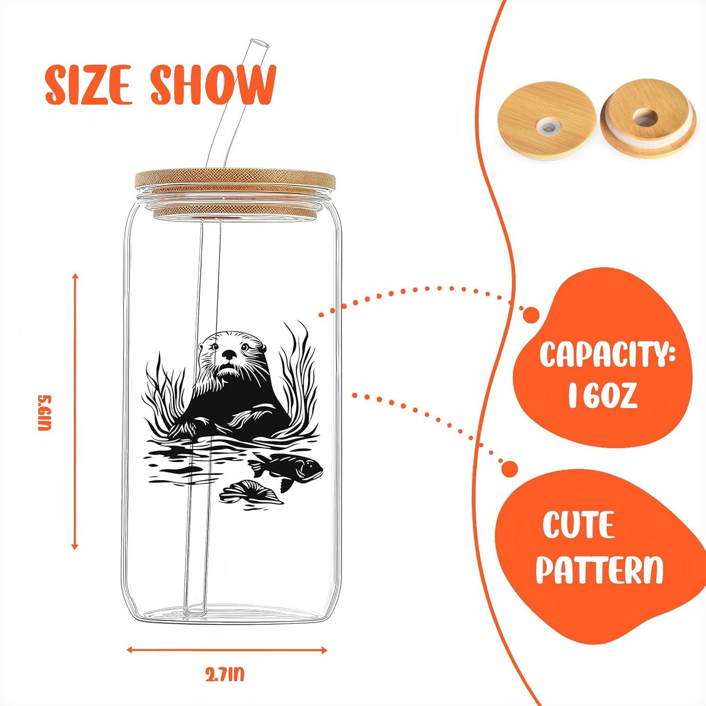 Cute Owl Glass Cup With Lids And Straws, Owl Gift For Women, IIced, Coffee, Smoothie, Cocktail, Beer, Whiskey, Soda, Matcha,16 Oz, Home Office Table Desk Decoration!