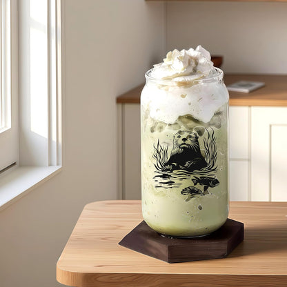 Cute Owl Glass Cup With Lids And Straws, Owl Gift For Women, IIced, Coffee, Smoothie, Cocktail, Beer, Whiskey, Soda, Matcha,16 Oz, Home Office Table Desk Decoration!