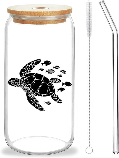 Cute Owl Glass Cup With Lids And Straws, Owl Gift For Women, IIced, Coffee, Smoothie, Cocktail, Beer, Whiskey, Soda, Matcha,16 Oz, Home Office Table Desk Decoration!