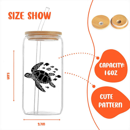 Cute Owl Glass Cup With Lids And Straws, Owl Gift For Women, IIced, Coffee, Smoothie, Cocktail, Beer, Whiskey, Soda, Matcha,16 Oz, Home Office Table Desk Decoration!