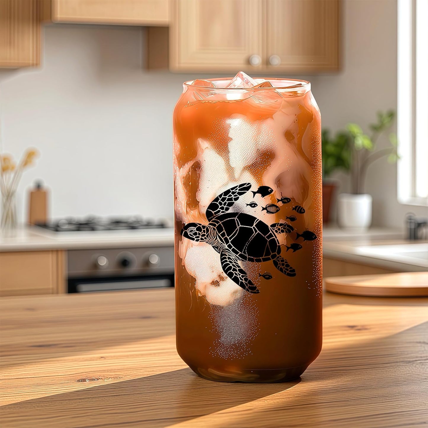Cute Owl Glass Cup With Lids And Straws, Owl Gift For Women, IIced, Coffee, Smoothie, Cocktail, Beer, Whiskey, Soda, Matcha,16 Oz, Home Office Table Desk Decoration!