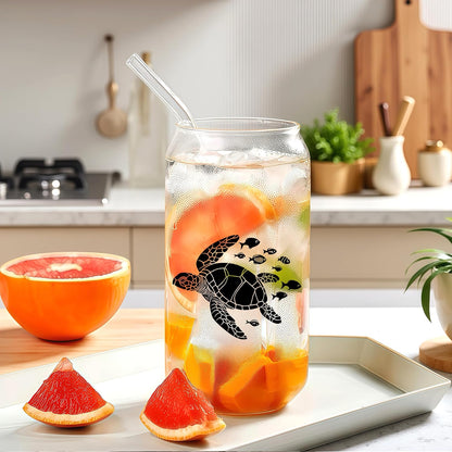 Cute Owl Glass Cup With Lids And Straws, Owl Gift For Women, IIced, Coffee, Smoothie, Cocktail, Beer, Whiskey, Soda, Matcha,16 Oz, Home Office Table Desk Decoration!