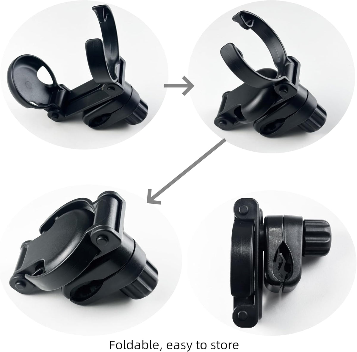 Foldable Baby Stroller Parent Cup Holder, Universal Plastic Drink Holder with Anti - Slip Clamp, Suitable for Bottles, for Strollers, Outdoor Fishing, Picnics, Camping.