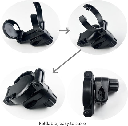 Foldable Baby Stroller Parent Cup Holder, Universal Plastic Drink Holder with Anti - Slip Clamp, Suitable for Bottles, for Strollers, Outdoor Fishing, Picnics, Camping.