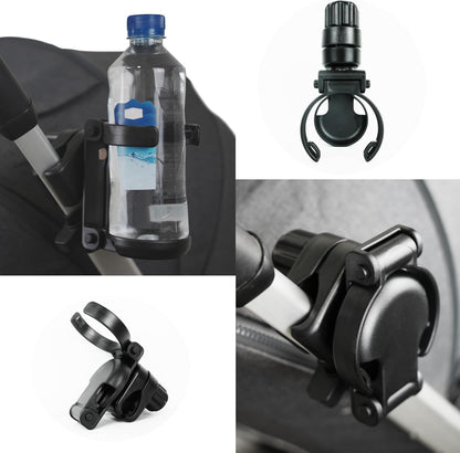 Foldable Baby Stroller Parent Cup Holder, Universal Plastic Drink Holder with Anti - Slip Clamp, Suitable for Bottles, for Strollers, Outdoor Fishing, Picnics, Camping.