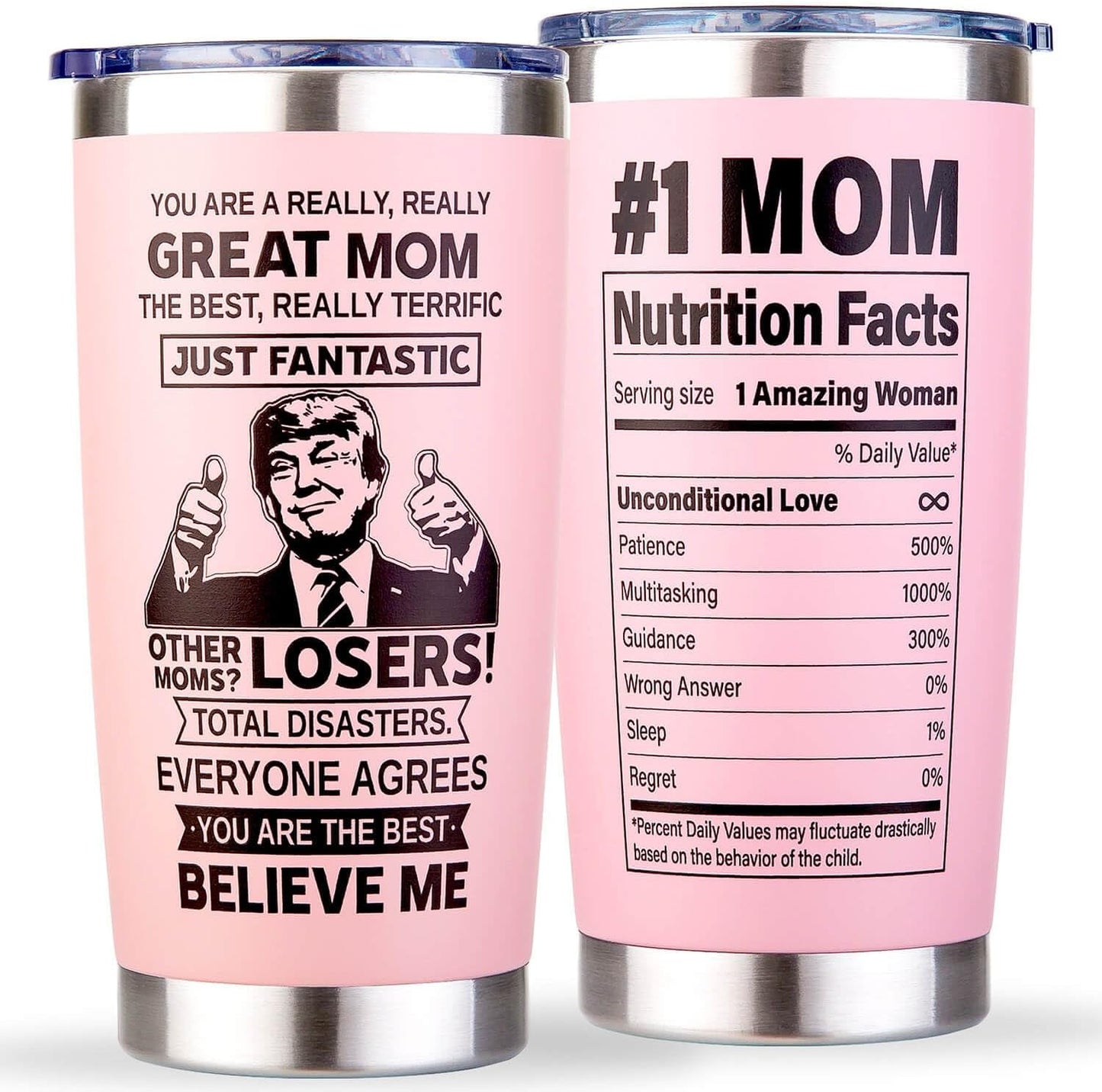 Gifts for Mom from Daughter Son - Funny Mothers Day Gift, Best Mom Ever Gifts, Unique Cool Birthday Christmas Presents Ideas for Moms - 20oz Moms Coffee Tumbler Mug Cup, Stainless Steel Insulated