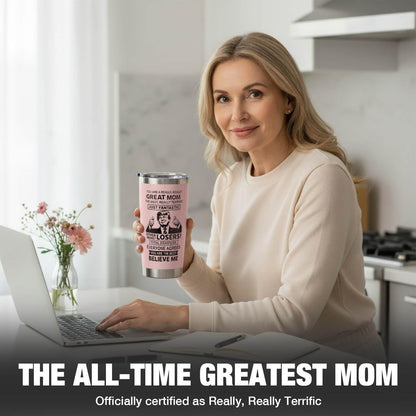 Gifts for Mom from Daughter Son - Funny Mothers Day Gift, Best Mom Ever Gifts, Unique Cool Birthday Christmas Presents Ideas for Moms - 20oz Moms Coffee Tumbler Mug Cup, Stainless Steel Insulated