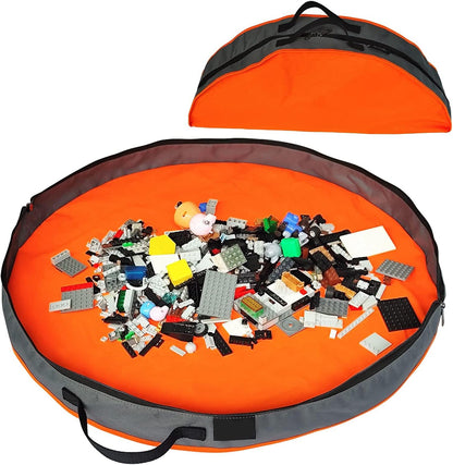 Portable Building Block Mat with Zippers Closure Storage Bag for Children Polyester Building Block Mat
