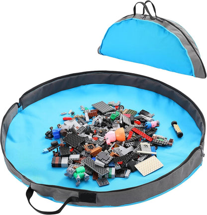 Portable Building Block Mat with Zippers Closure Storage Bag for Children Polyester Building Block Mat