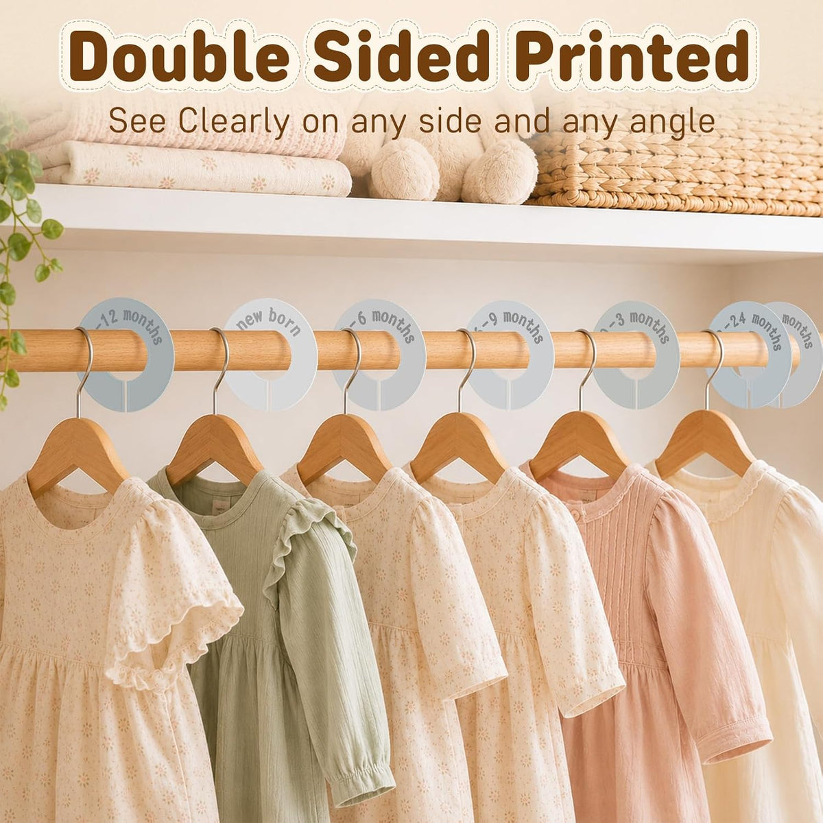 8PCS Baby Closet Dividers for Clothes,Double-Sided Baby Closet Organizer