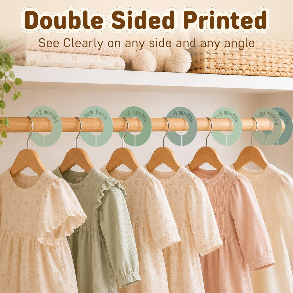 8PCS Baby Closet Dividers for Clothes,Double-Sided Baby Closet Organizer