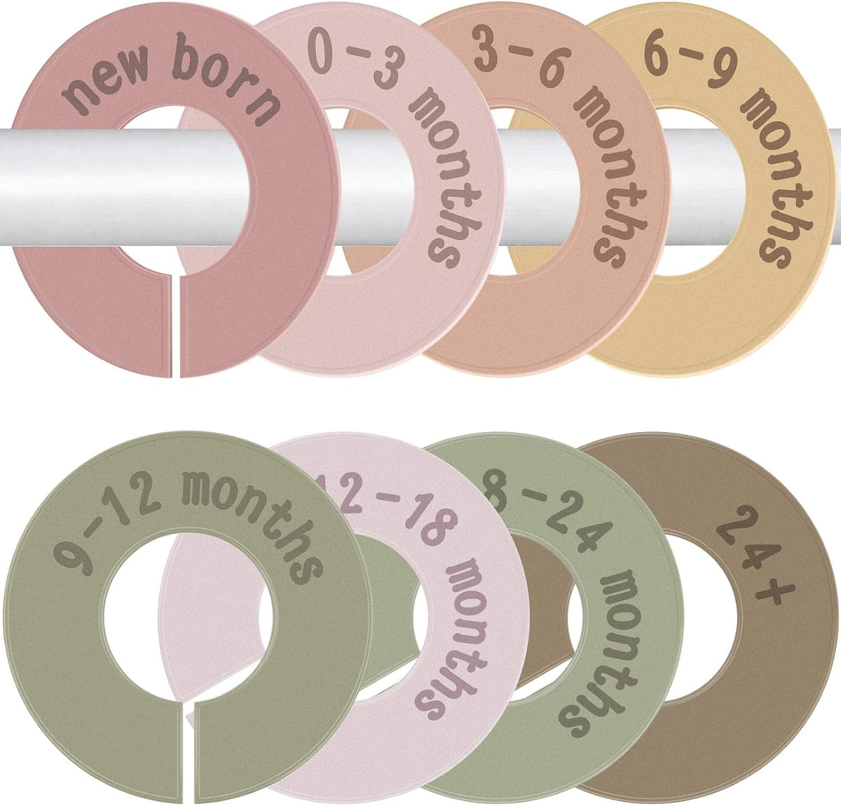 8PCS Baby Closet Dividers for Clothes,Double-Sided Baby Closet Organizer