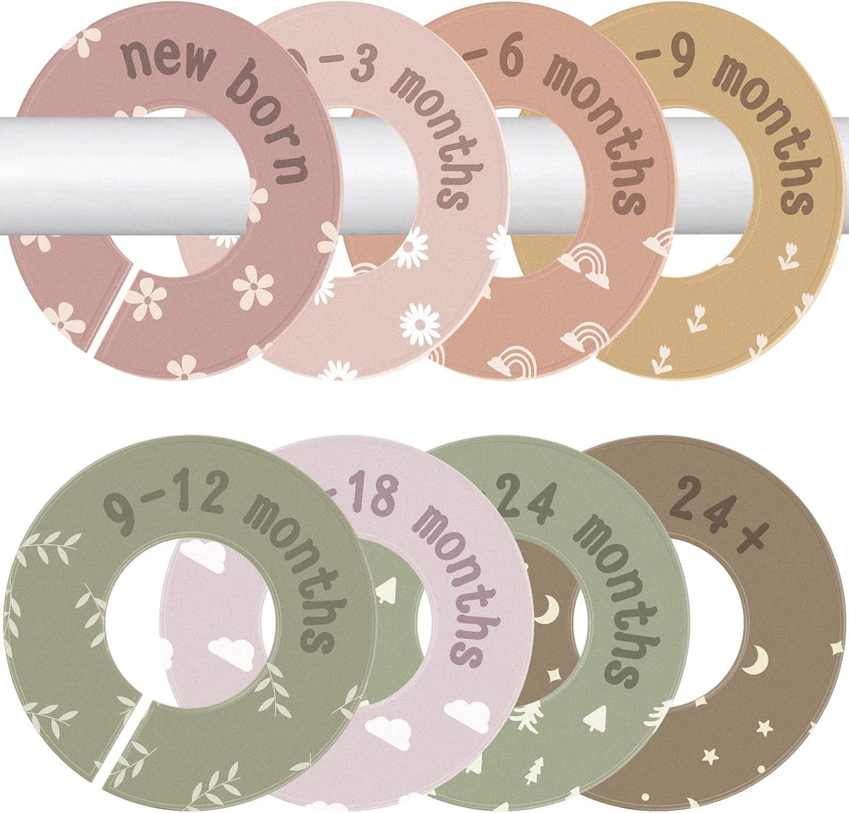 8PCS Baby Closet Dividers for Clothes,Double-Sided Baby Closet Organizer