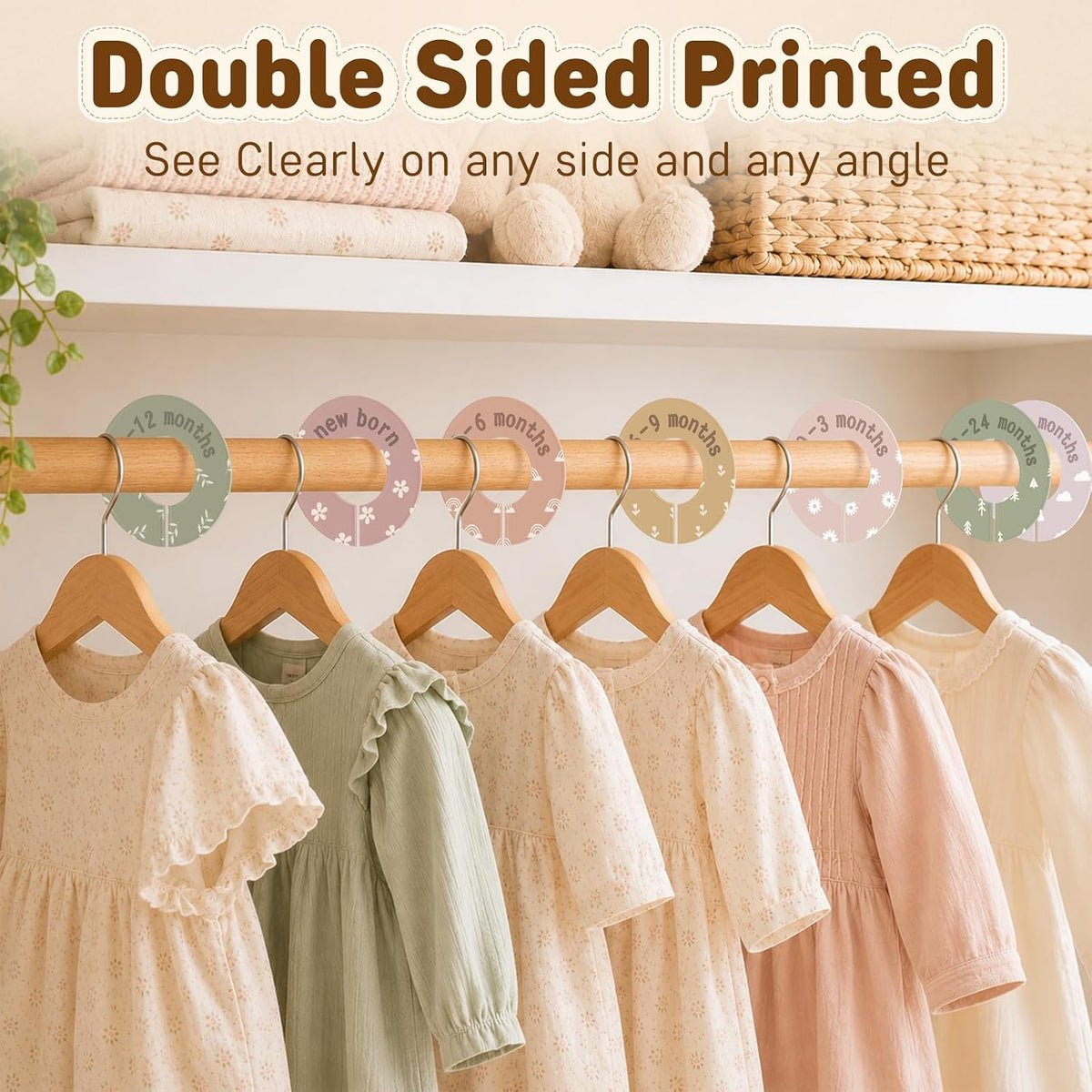 8PCS Baby Closet Dividers for Clothes,Double-Sided Baby Closet Organizer
