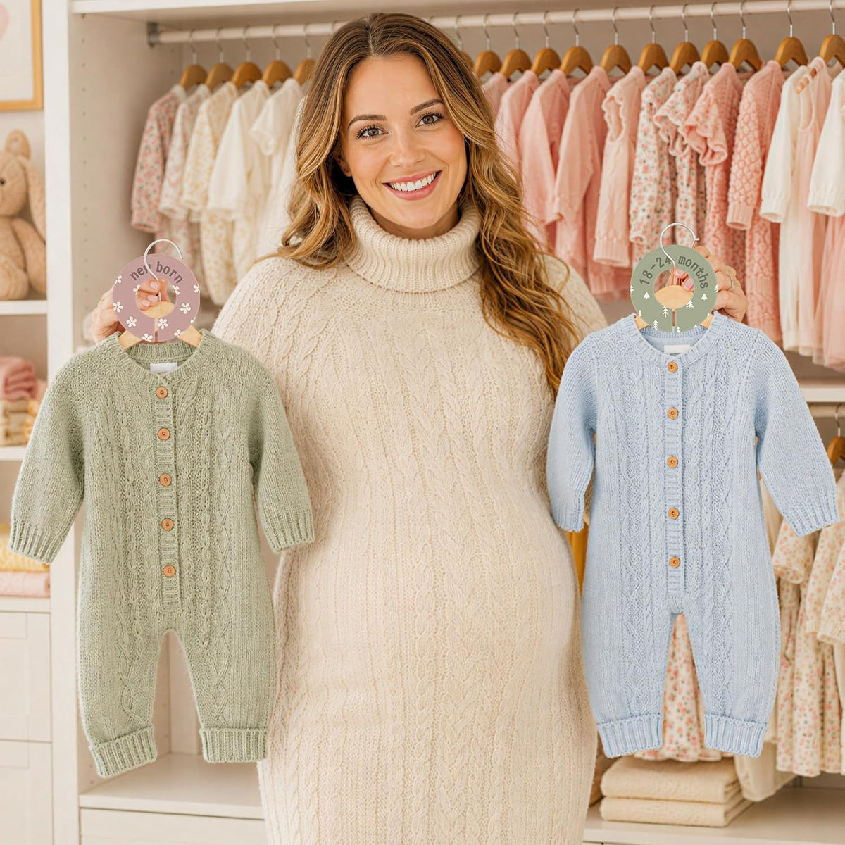 8PCS Baby Closet Dividers for Clothes,Double-Sided Baby Closet Organizer