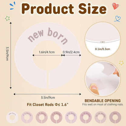 8PCS Baby Closet Dividers for Clothes,Double-Sided Baby Closet Organizer