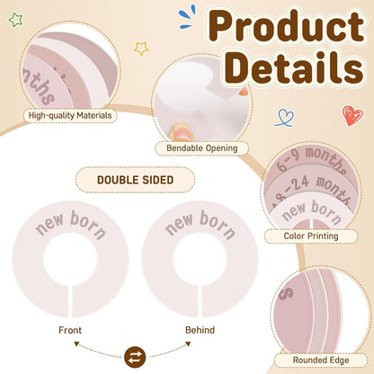 8PCS Baby Closet Dividers for Clothes,Double-Sided Baby Closet Organizer