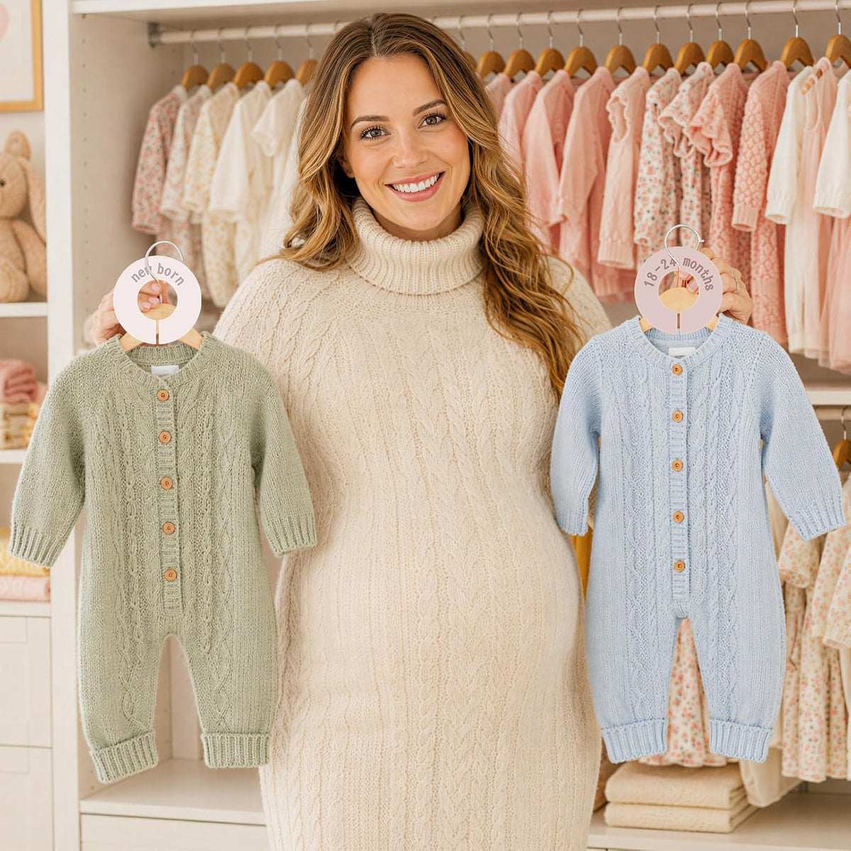 8PCS Baby Closet Dividers for Clothes,Double-Sided Baby Closet Organizer