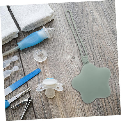 Totority 2pcs Silicone Holder Case Portable Storage Box Soft Clip for Diaper Bag Clean for Newborn