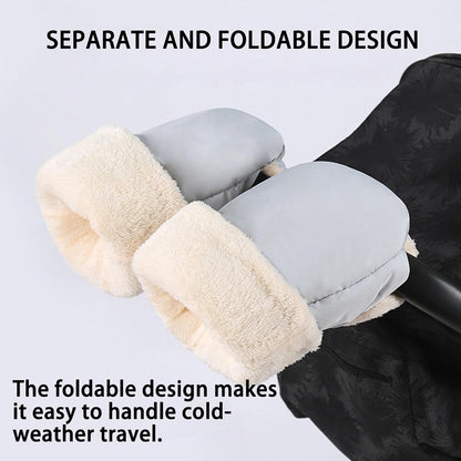 Pushchair Hand Muff, Pram Gloves Strollers Mittens, Winter Windproof Extra Thick Handmuff for Pram Winter Strollers Accessories