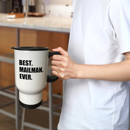 Best Mailman Ever, Fun Appreciation Gift for Your Favorite Mail Man Travel Mug, 14-Ounce, Stainless Steel